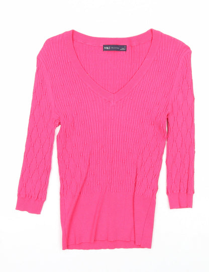 Womens UK Size 8 Marks and Spencer Pink Pullover Jumper