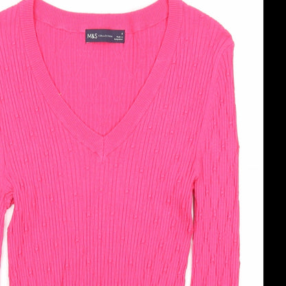 Womens UK Size 8 Marks and Spencer Pink Pullover Jumper
