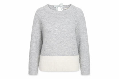 Easy Wear Womens Grey Round Neck Acrylic Pullover Jumper Size S