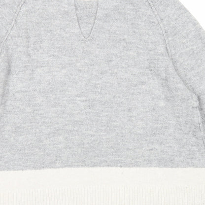 Easy Wear Womens Grey Round Neck Acrylic Pullover Jumper Size S