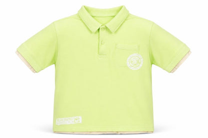 Dunnes Boys Green Cotton Basic Polo Size 7 Years Collared Button