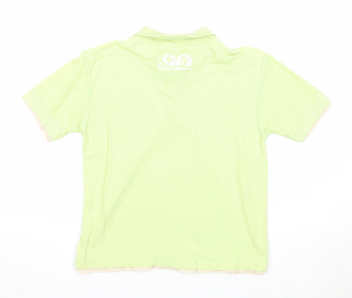 Dunnes Stores Boys Green Cotton Basic Polo Size 7 Years Collared Button