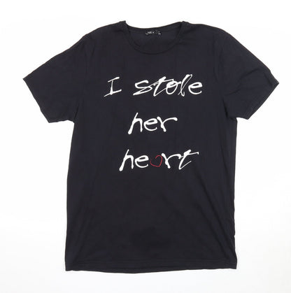 Womens UK Size L TEX Black Basic T-Shirt