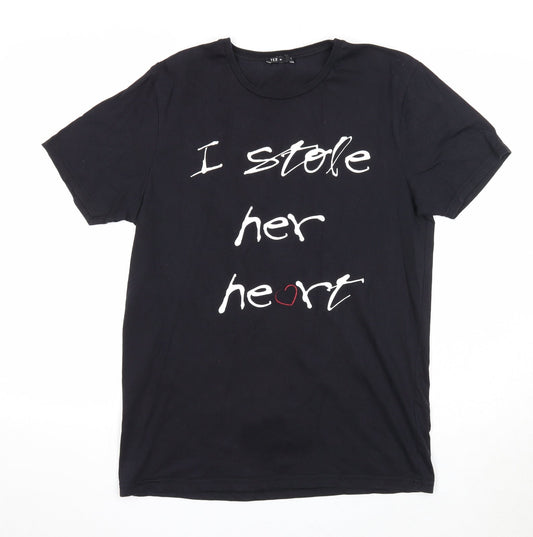 Womens UK Size L TEX Black Basic T-Shirt
