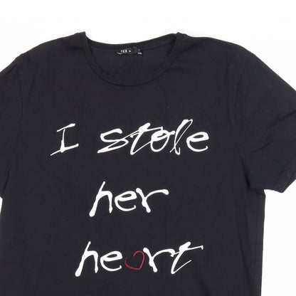 Womens UK Size L TEX Black Basic T-Shirt
