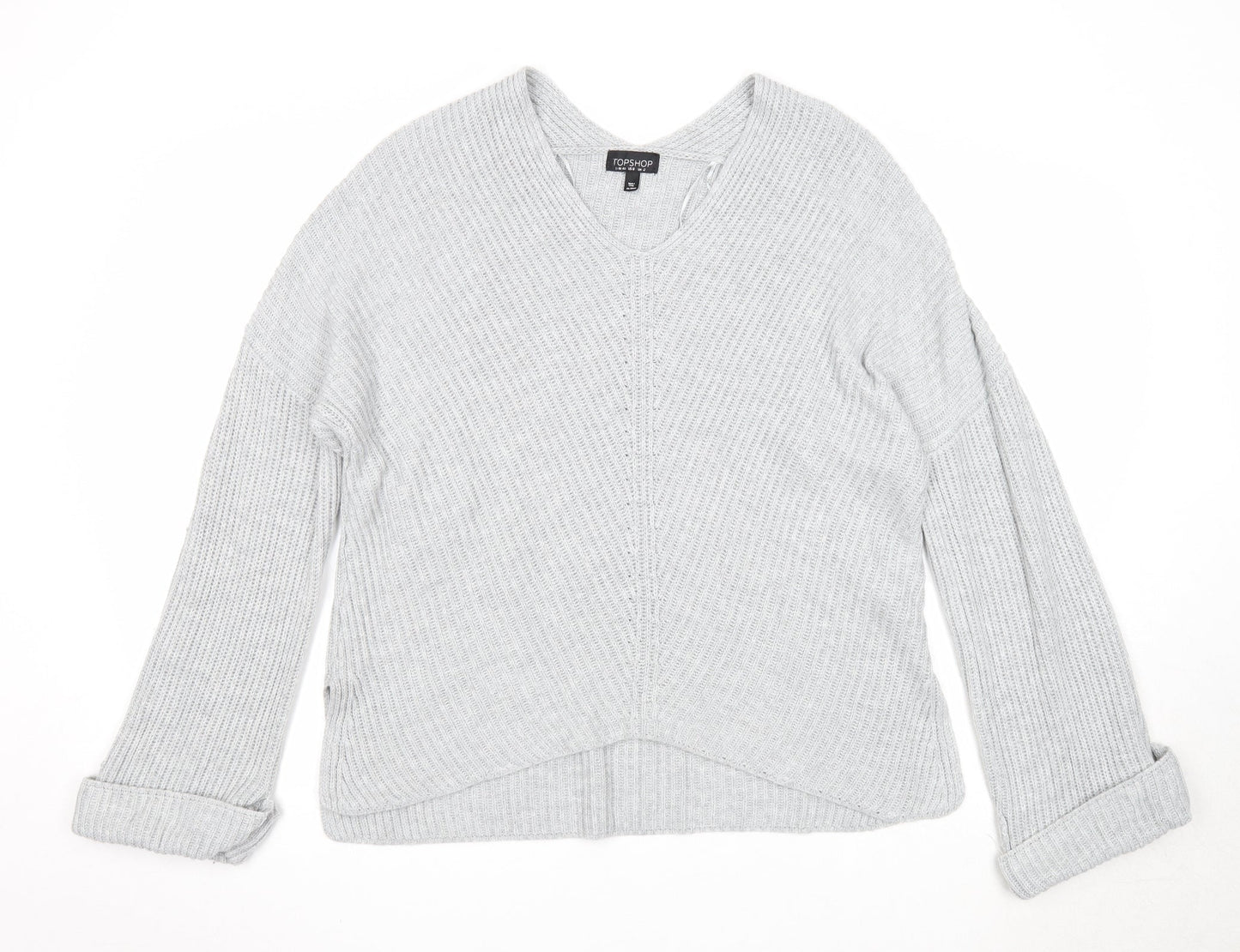 Womens UK Size 12 Topshop Grey Pullover Jumper
