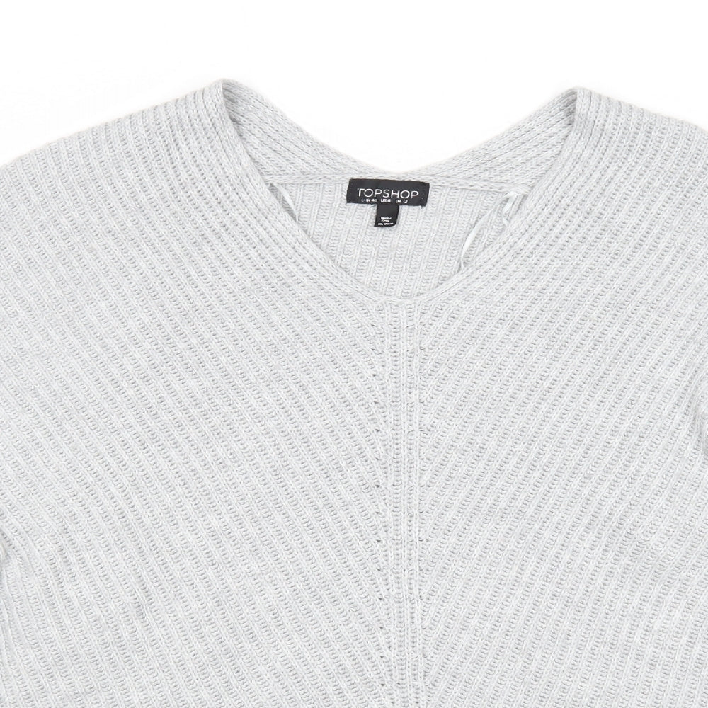 Womens UK Size 12 Topshop Grey Pullover Jumper