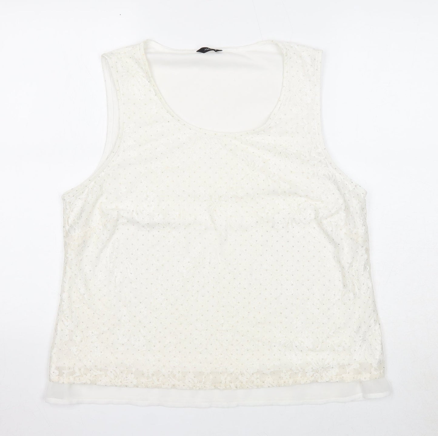 Womens UK Size 18 M&Co Ivory Basic Tank