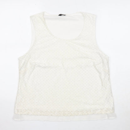 Womens UK Size 18 M&Co Ivory Basic Tank