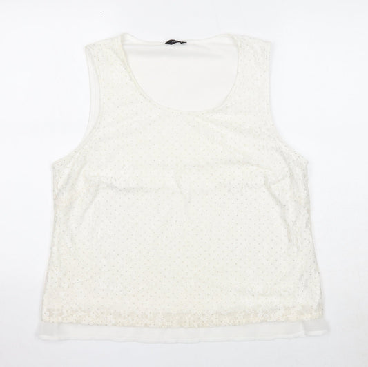 Womens UK Size 18 M&Co Ivory Basic Tank