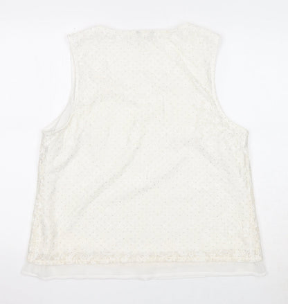 Womens UK Size 18 M&Co Ivory Basic Tank