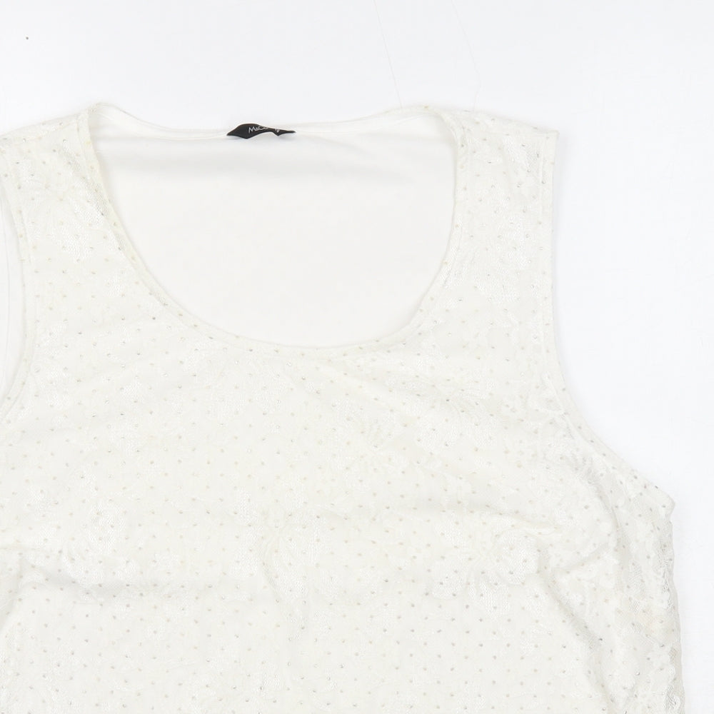 Womens UK Size 18 M&Co Ivory Basic Tank