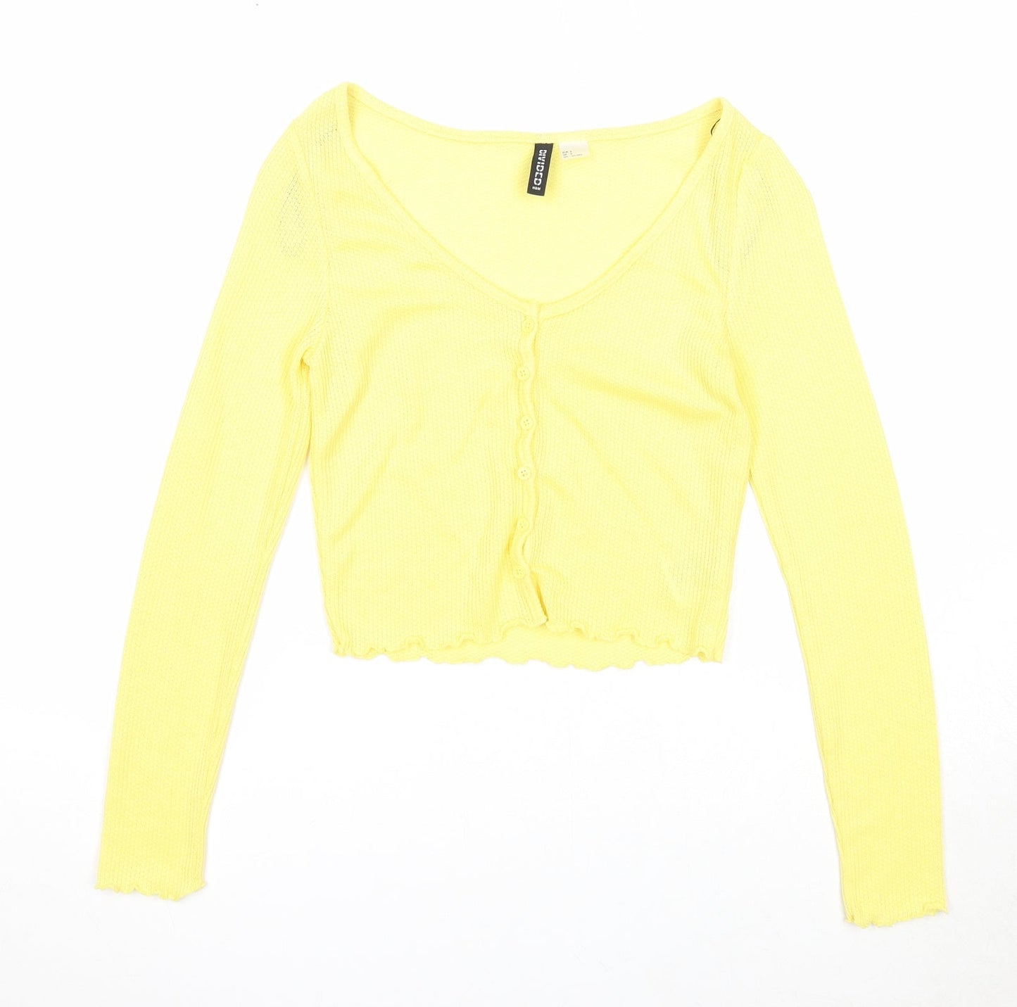 Womens UK Size S Divided by H&M Yellow Cardigan Jumper