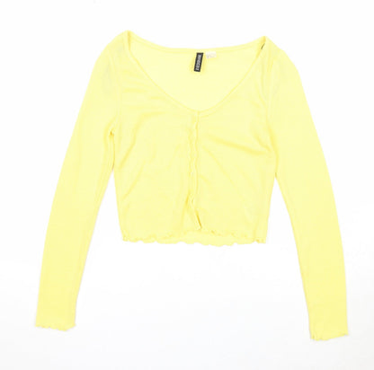 Womens UK Size S Divided by H&M Yellow Cardigan Jumper