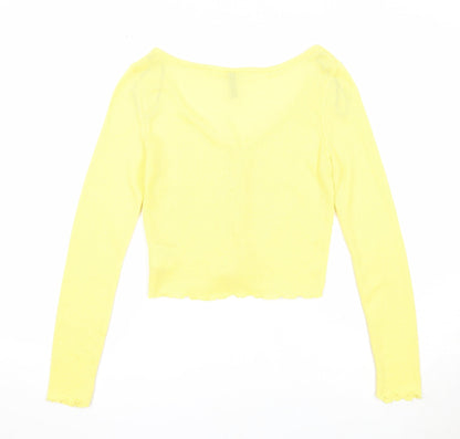 Womens UK Size S Divided by H&M Yellow Cardigan Jumper