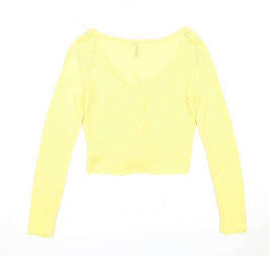 Womens UK Size S Divided by H&M Yellow Cardigan Jumper