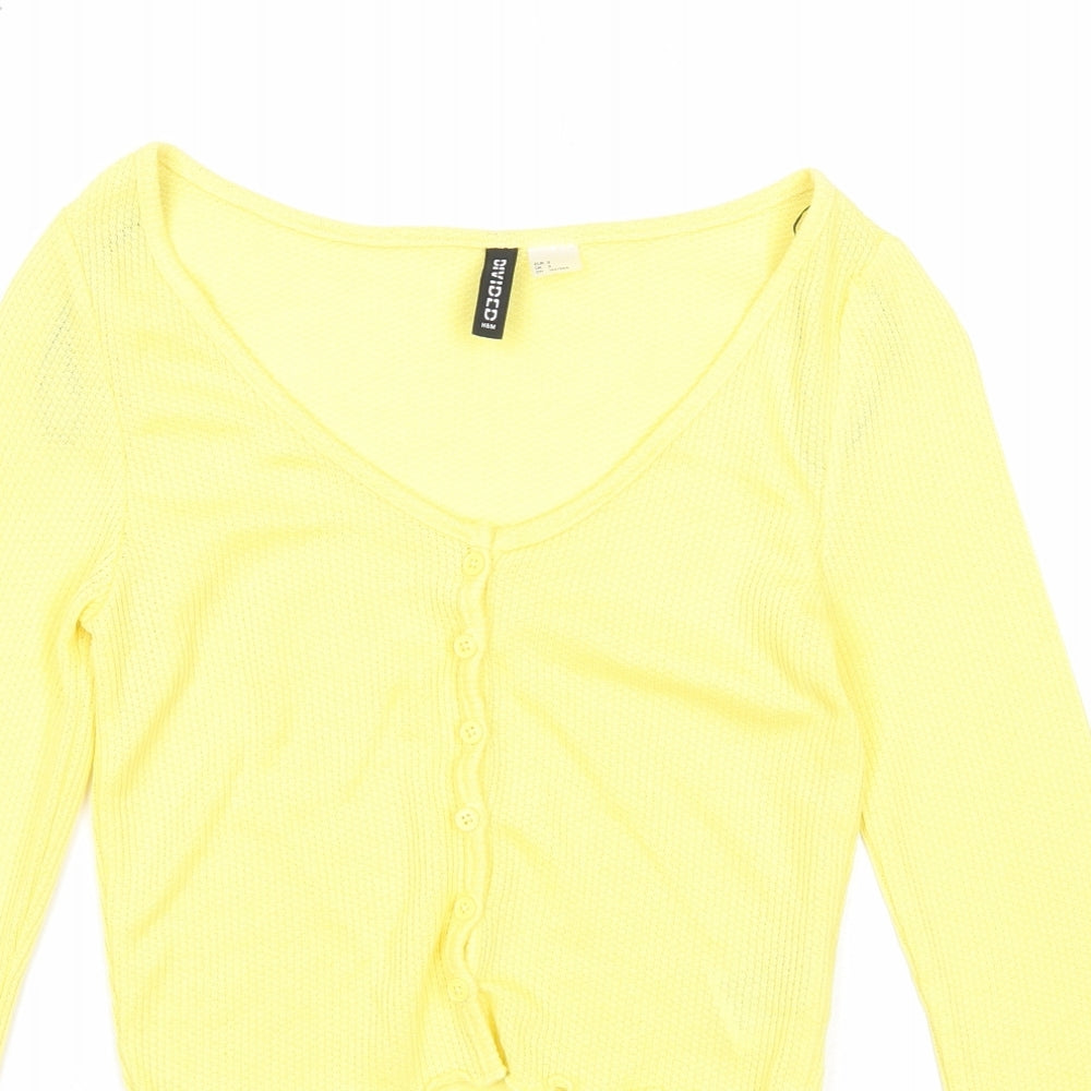 Womens UK Size S Divided by H&M Yellow Cardigan Jumper