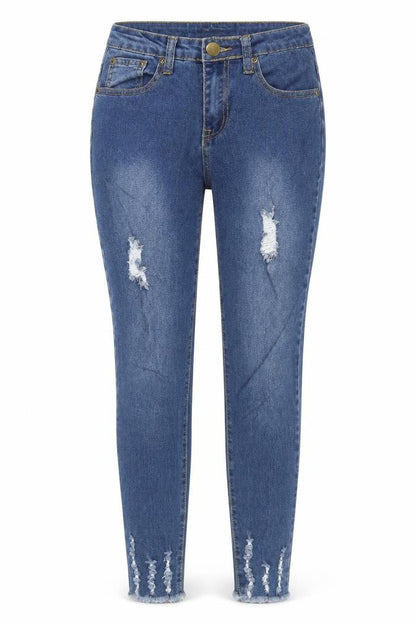 Womens UK Size 8 PRETTYLITTLETHING Regular Fit Skinny Blue Jeans