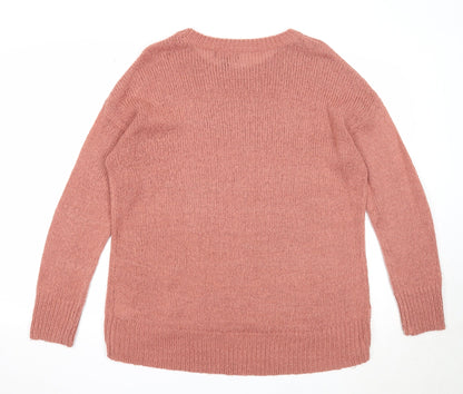 Womens UK Size L New Look Pink Pullover Jumper