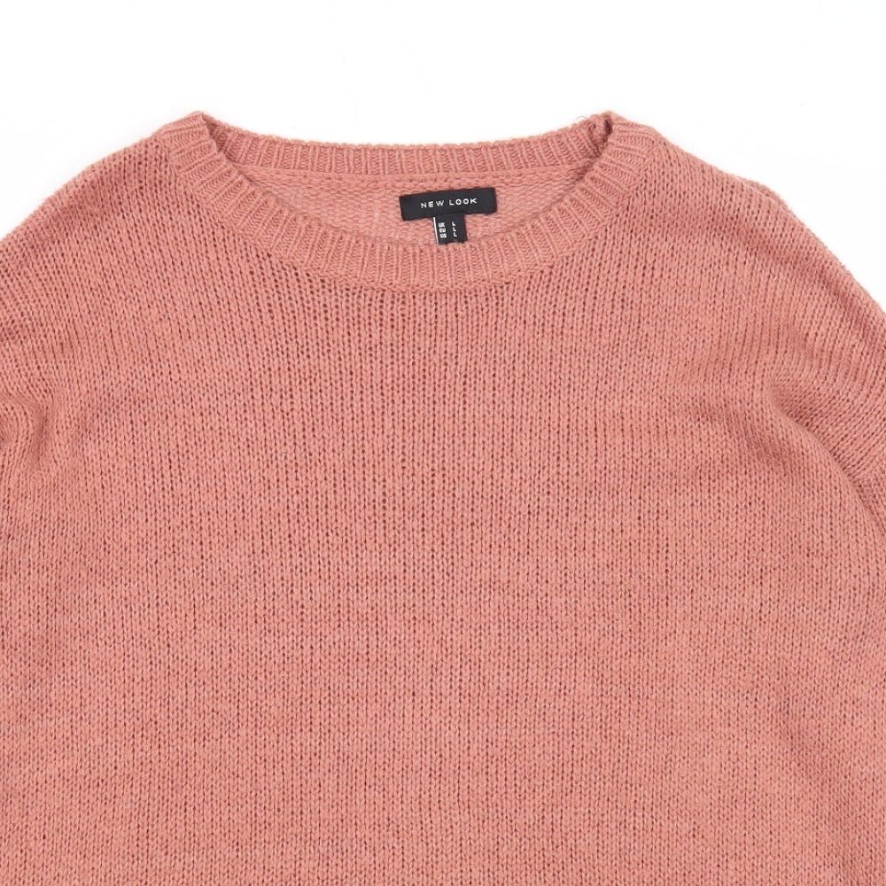 Womens UK Size L New Look Pink Pullover Jumper