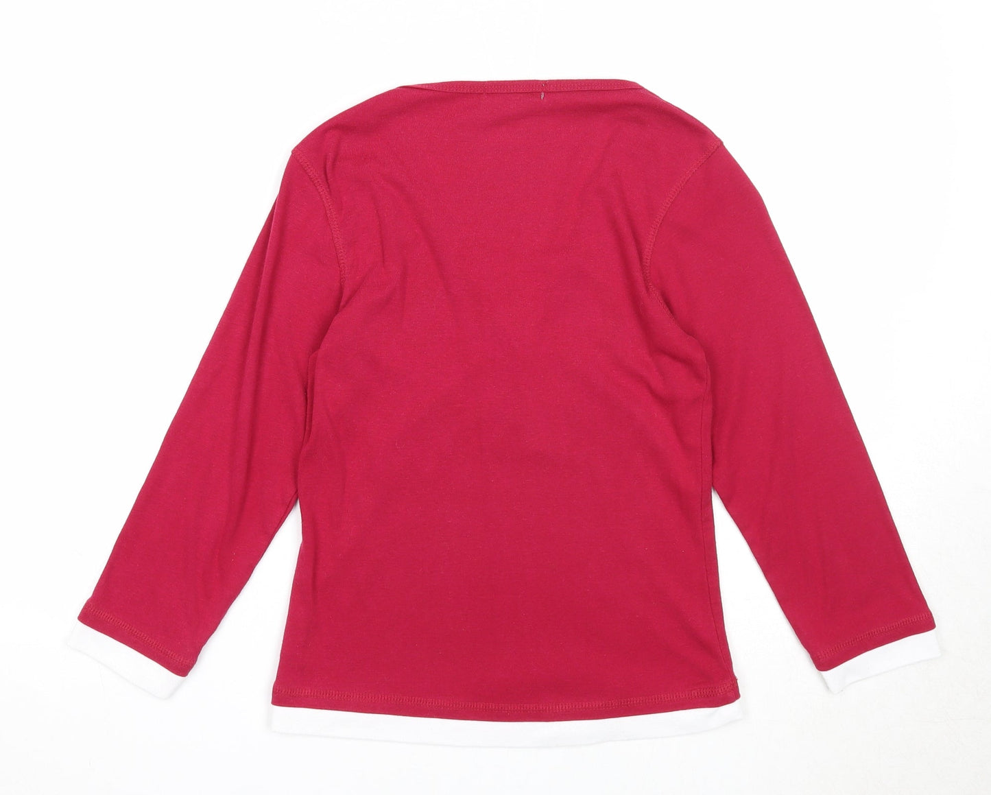 Key West Womens Pink V-Neck Polyester Pullover Jumper Size M