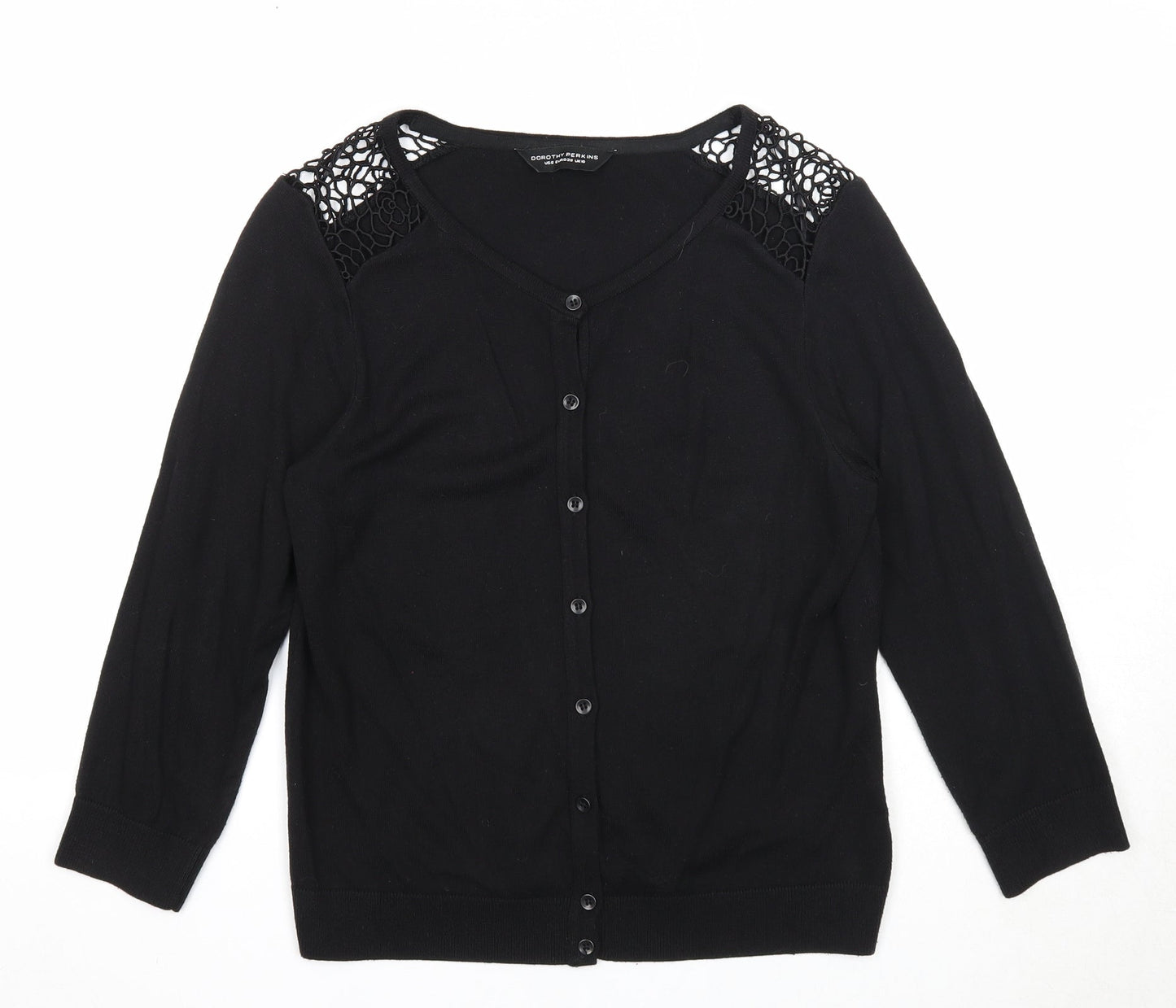 Womens UK Size 10 Dorothy Perkins Black Cardigan Jumper
