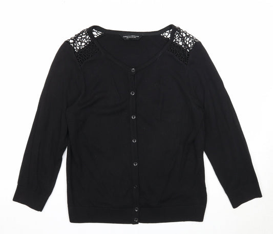 Womens UK Size 10 Dorothy Perkins Black Cardigan Jumper