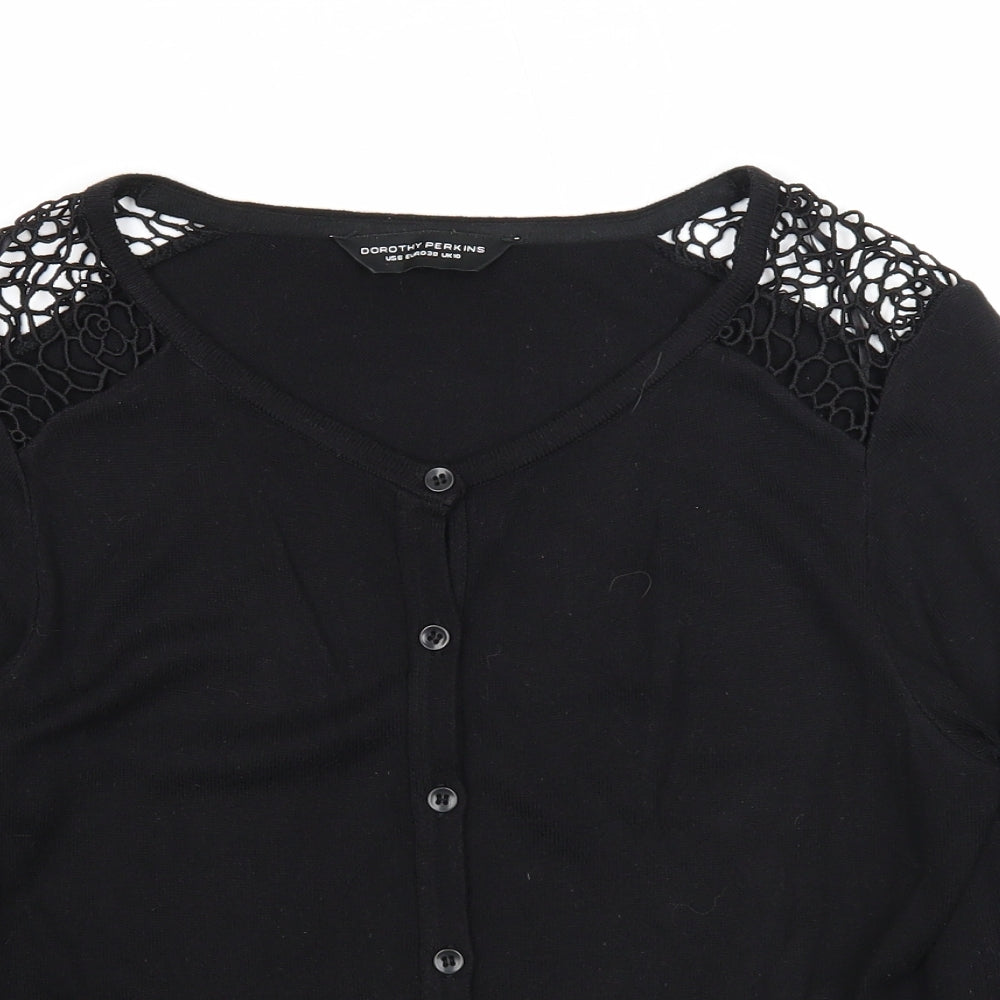 Womens UK Size 10 Dorothy Perkins Black Cardigan Jumper