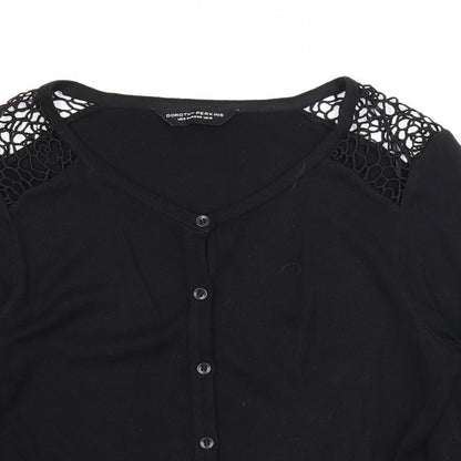 Womens UK Size 10 Dorothy Perkins Black Cardigan Jumper