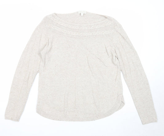 Womens UK Size M Monsoon Beige Pullover Jumper
