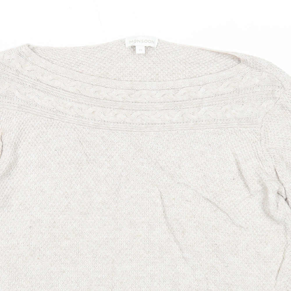 Womens UK Size M Monsoon Beige Pullover Jumper