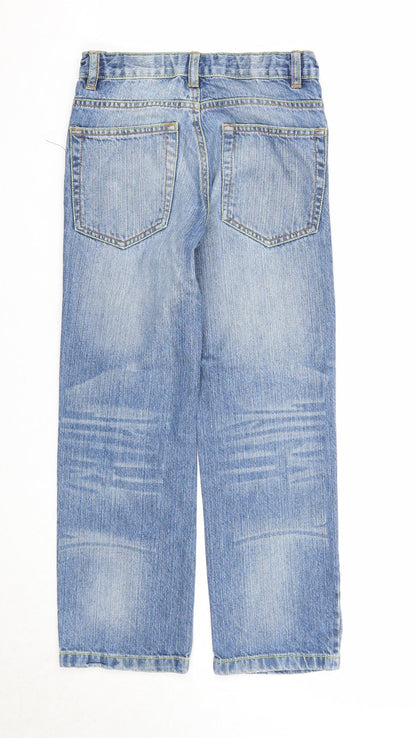 Demo Boys Blue Cotton Straight Jeans Size 9 Months Regular Zip