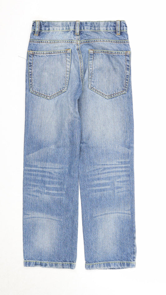Demo Boys Blue Cotton Straight Jeans Size 9 Months Regular Zip