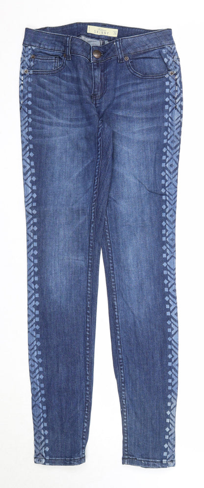 Fishbone Womens Blue Cotton Skinny Jeans Size 26 in Regular Zip