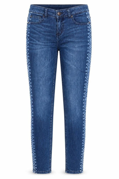 Womens UK Size 26 in Fishbone Regular Fit Skinny Blue Jeans