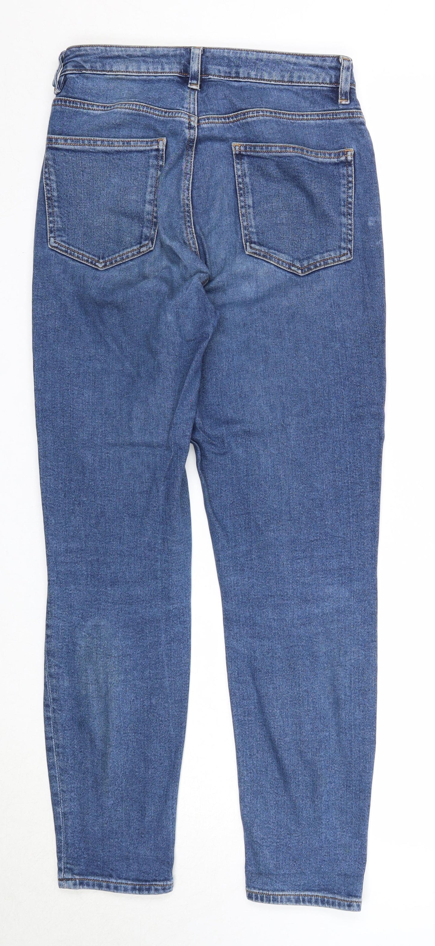 ASOS Womens Blue Cotton Straight Jeans Size 28 in L32 in Regular Zip