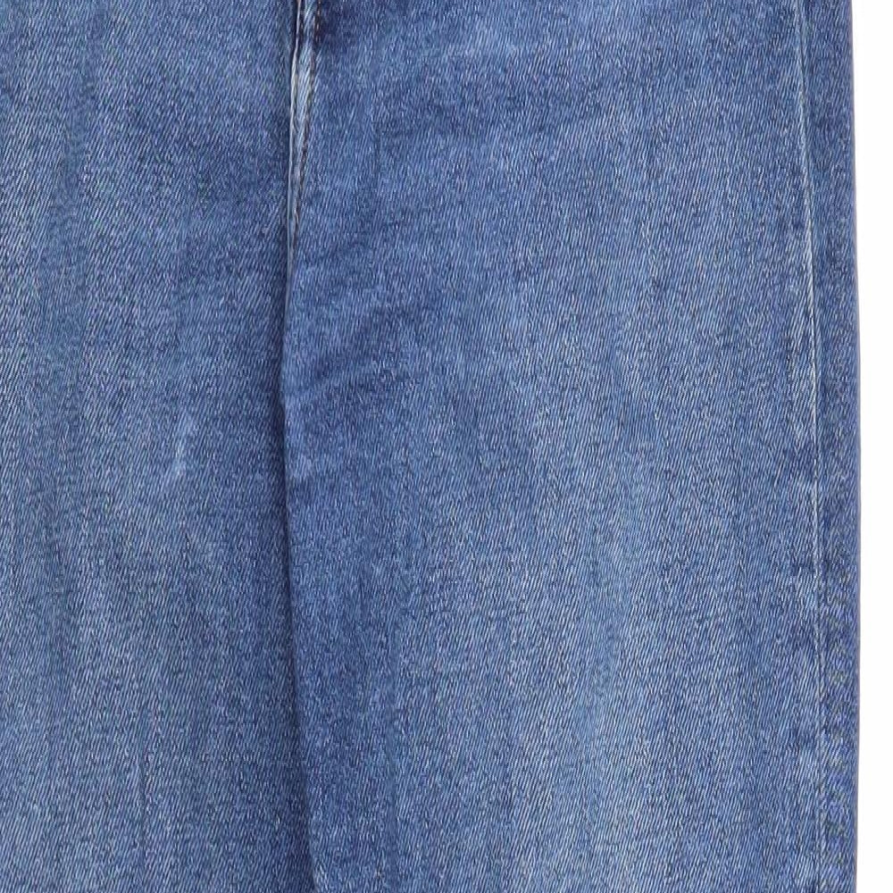 ASOS Womens Blue Cotton Straight Jeans Size 28 in L32 in Regular Zip