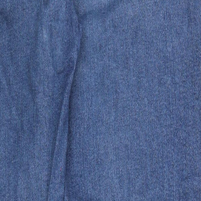 ASOS Womens Blue Cotton Straight Jeans Size 28 in L32 in Regular Zip