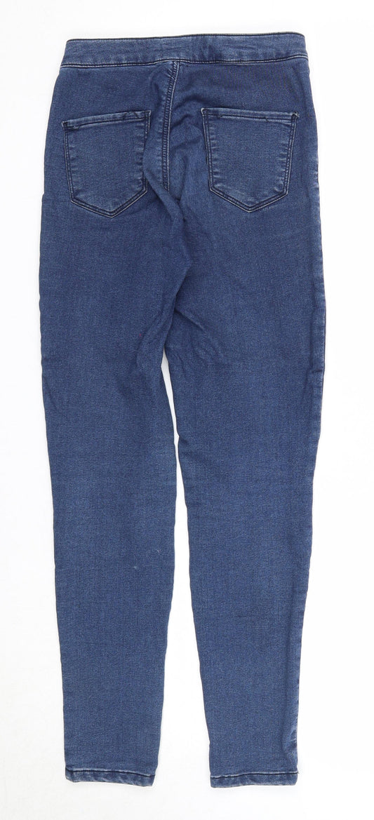 Miss Selfridge Womens Blue Cotton Skinny Jeans Size 6 Regular Zip - Waist 22 inches