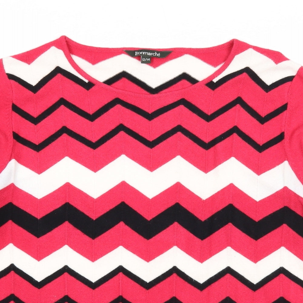 Womens UK Size 12 Bonmarché Pink Pullover Jumper