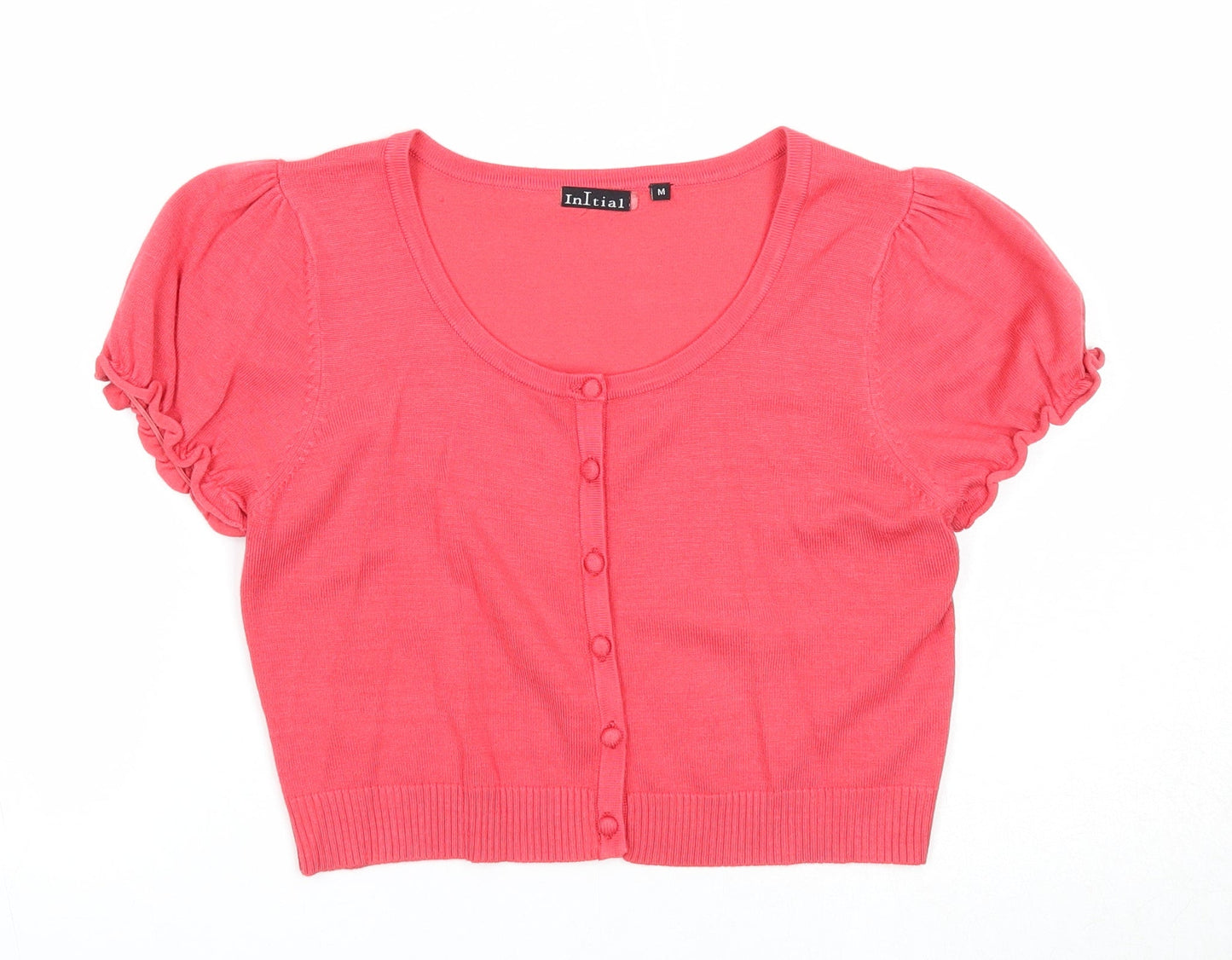 Womens UK Size M Initial Pink Cardigan Jumper