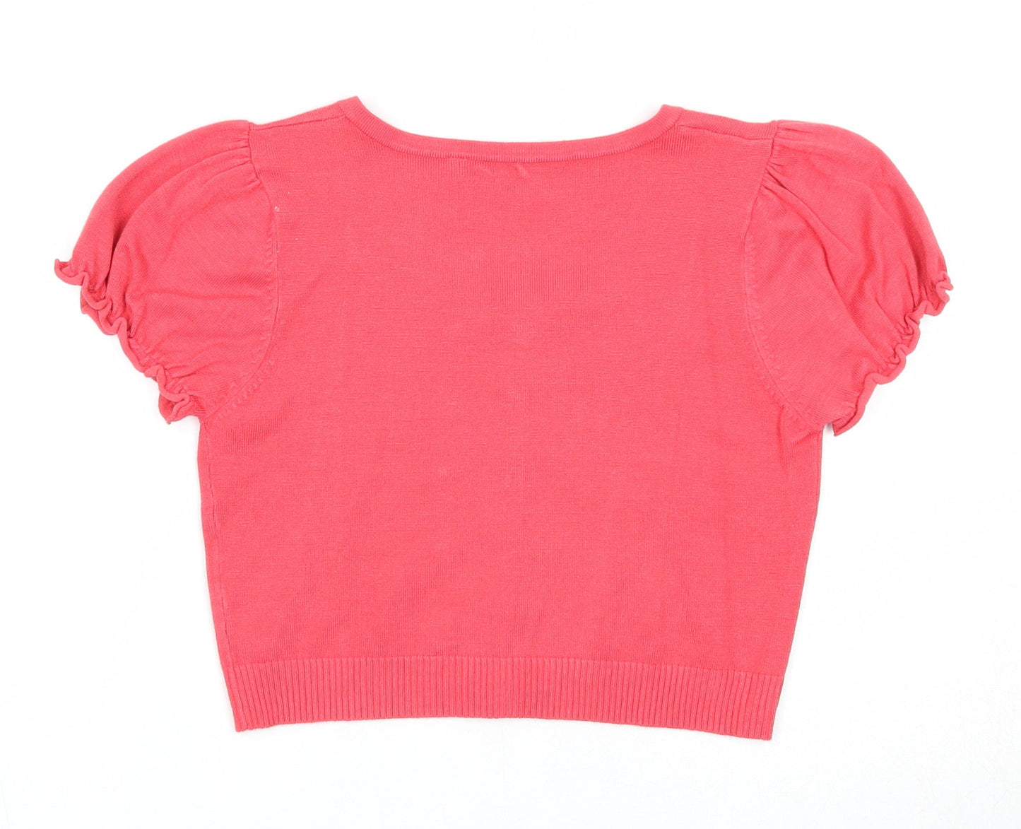 Womens UK Size M Initial Pink Cardigan Jumper
