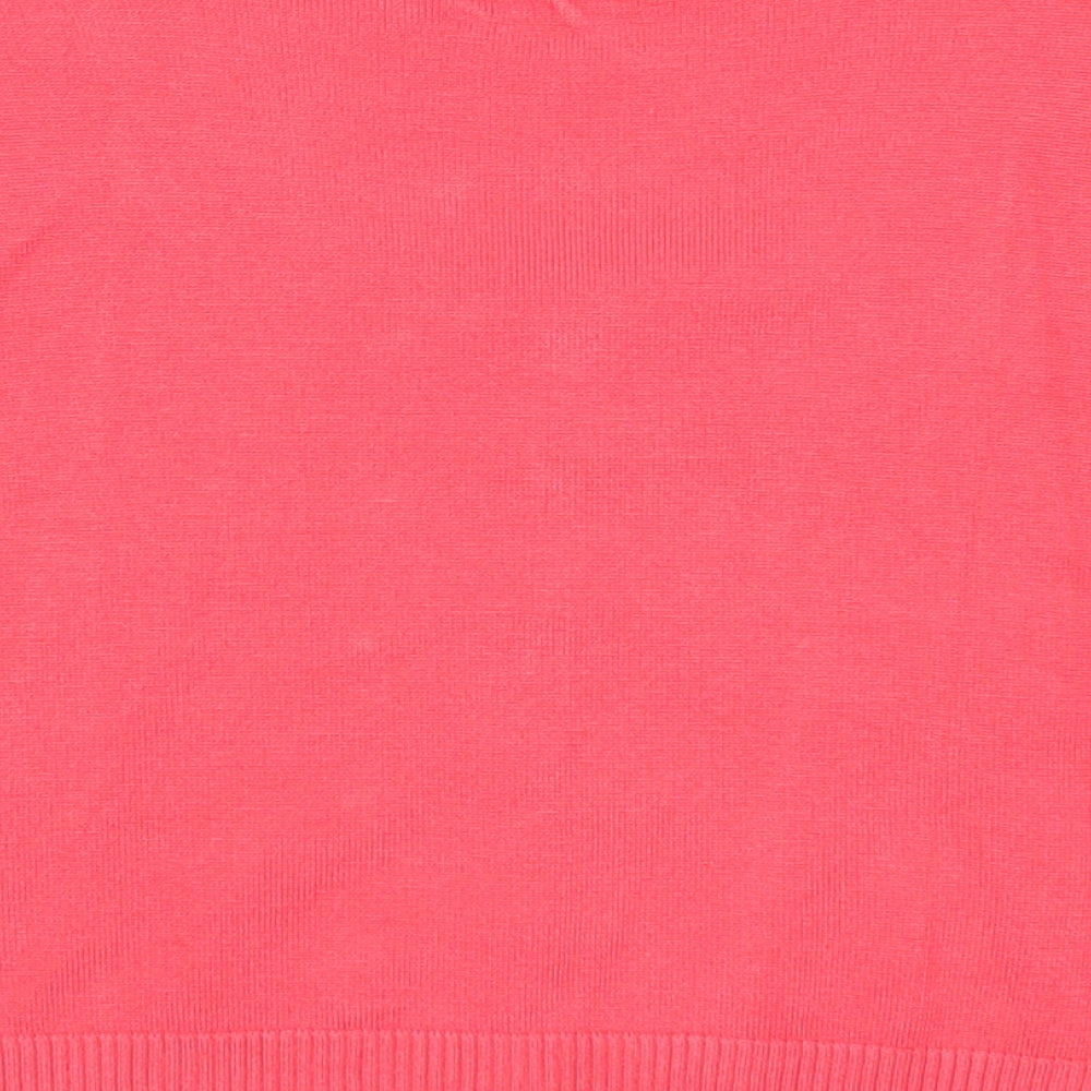 Womens UK Size M Initial Pink Cardigan Jumper