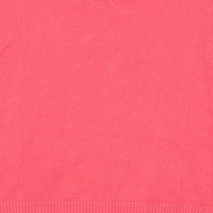 Womens UK Size M Initial Pink Cardigan Jumper