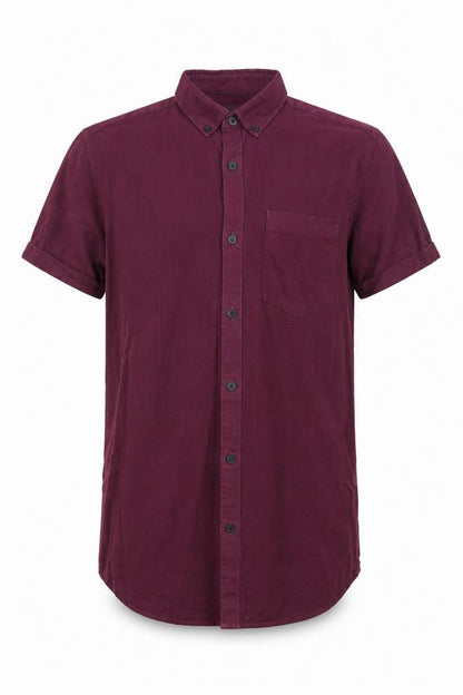 Mens UK Size S River Island Purple  Button-Up Short Sleeve Casual Shirt