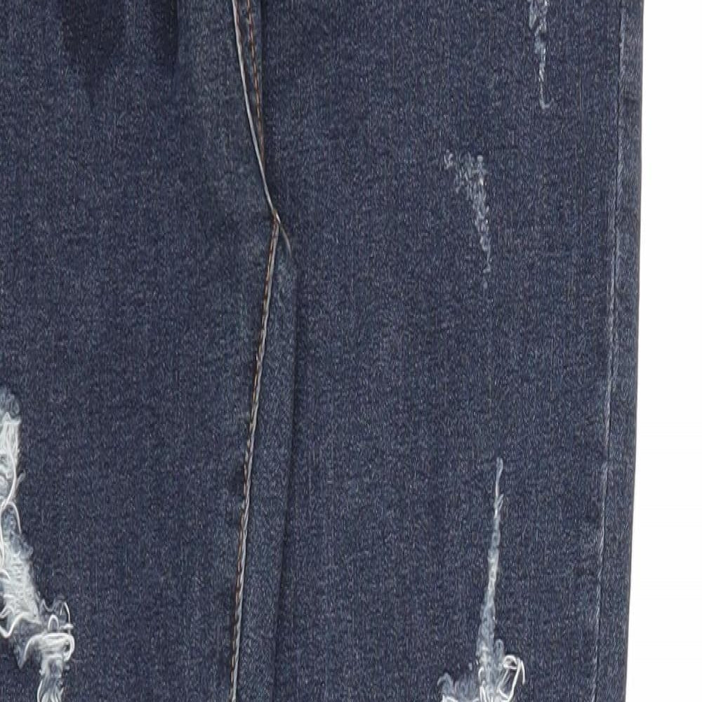 66 Girls Womens Blue Cotton Skinny Jeans Size L Regular Zip