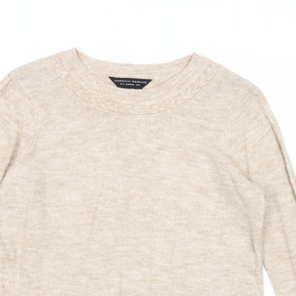 Womens UK Size 8 Dorothy Perkins Beige Pullover Jumper
