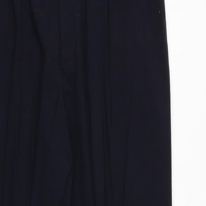 Marks and Spencer Mens Blue Polyester Dress Pants Trousers Size 33 in Regular Zip