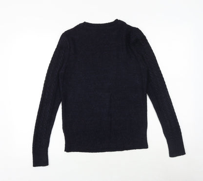 Womens UK Size S Mango Blue Pullover Jumper