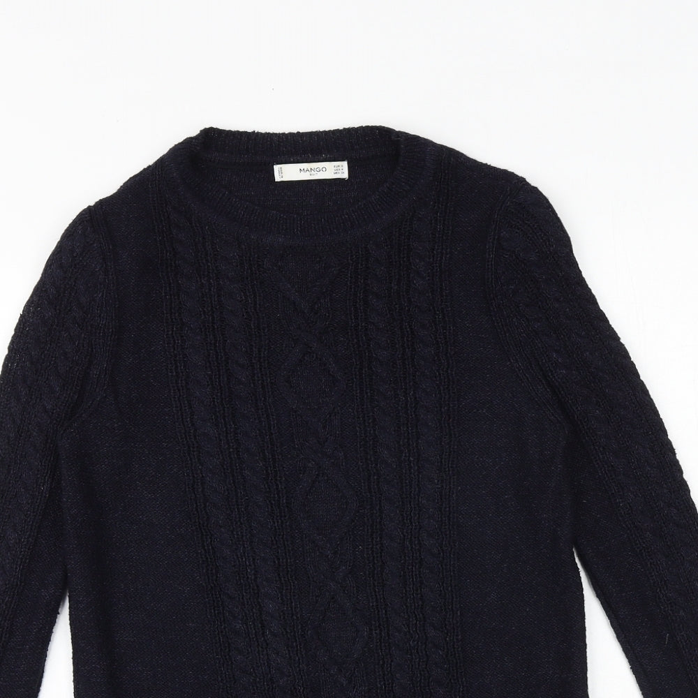 Womens UK Size S Mango Blue Pullover Jumper